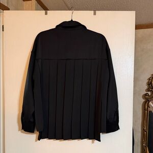 Elegant Black Women's Pleated back Blouse